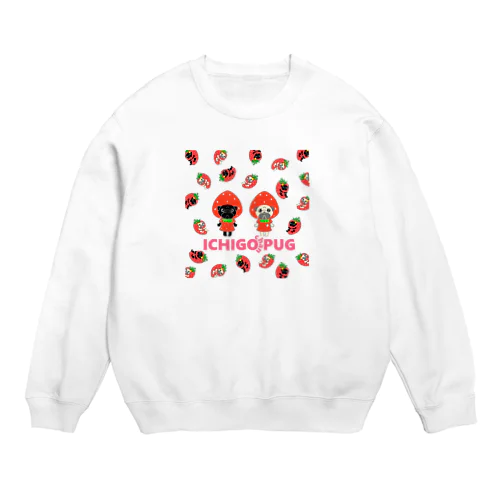 いちごちゃんパグ Crew Neck Sweatshirt