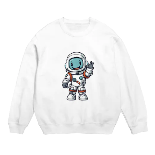 手を振る宇宙飛行士 Crew Neck Sweatshirt