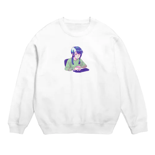 事務作業をする女性 Crew Neck Sweatshirt