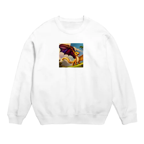 可愛い龍のイラストグッズ Crew Neck Sweatshirt