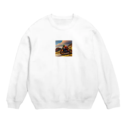 バイクで走る Crew Neck Sweatshirt