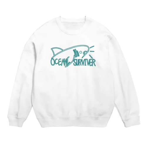 サメのアクゥ OCEAN SURVIVER Crew Neck Sweatshirt