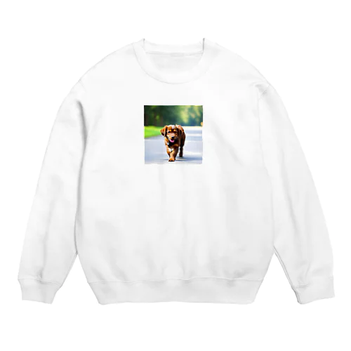 茶色の犬 Crew Neck Sweatshirt