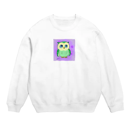 幸せふくろうグッズ Crew Neck Sweatshirt