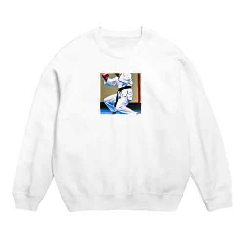 空手大好きイラストグッズ Crew Neck Sweatshirt