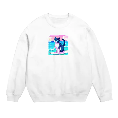 サーフィンネコ Crew Neck Sweatshirt