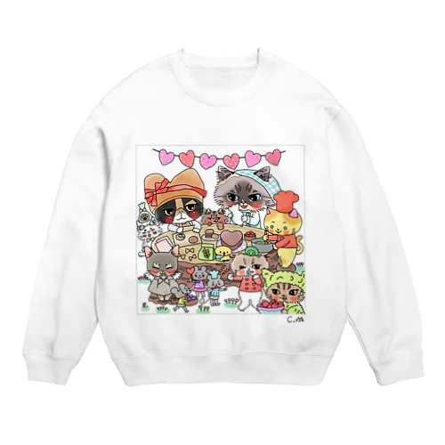 ぬりえイラスト(冬) Crew Neck Sweatshirt