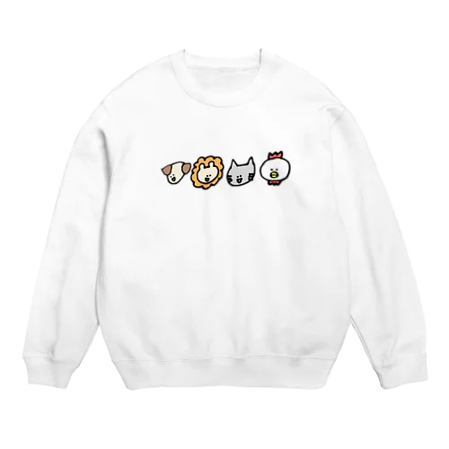 無感情？な どうぶつたち(色付き) Crew Neck Sweatshirt