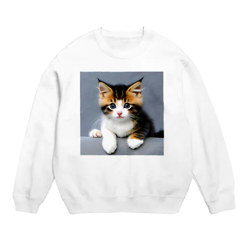 ねこ ぐっず 3 Crew Neck Sweatshirt