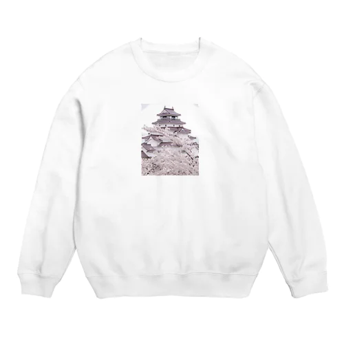城と桜のコラボ Crew Neck Sweatshirt