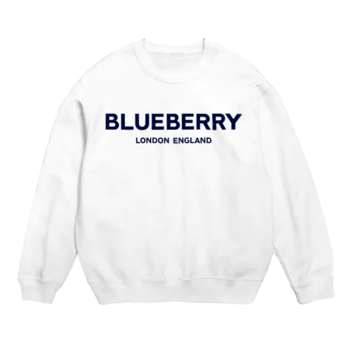 BLUEBERRY LONDON ENGLAND-ブルーベリー ロンドン イングランド- ブルーネイビーロゴ Crew Neck Sweatshirt