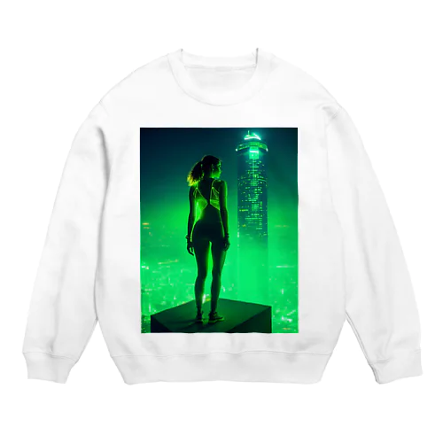 美女✕SF （緑） Crew Neck Sweatshirt