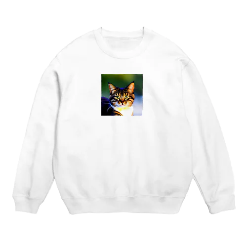 心に寄り添う猫 Crew Neck Sweatshirt