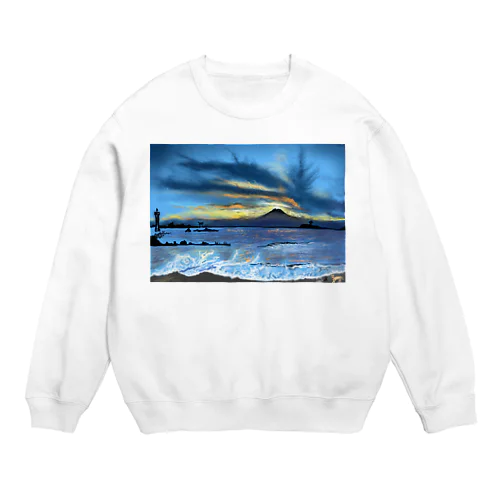 葉山の夕陽 Crew Neck Sweatshirt