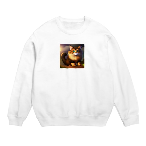かわいい猫のイラストグッズ Crew Neck Sweatshirt