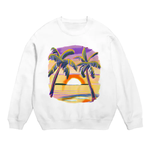 夕暮れ時の海 Crew Neck Sweatshirt