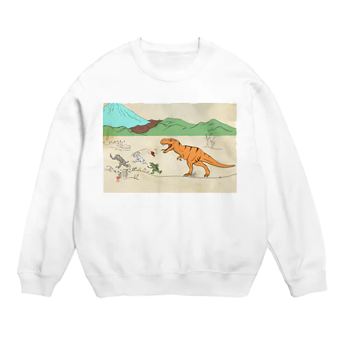 鳥獣ティラノ Crew Neck Sweatshirt