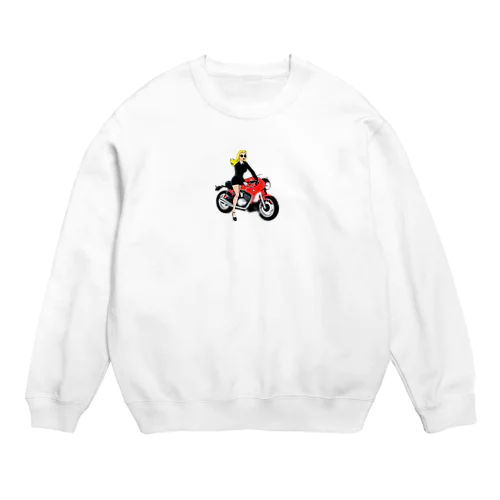 バイク女子 Crew Neck Sweatshirt