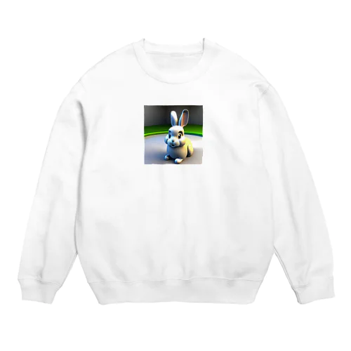 かわいい兎の3Dイラストグッズ Crew Neck Sweatshirt