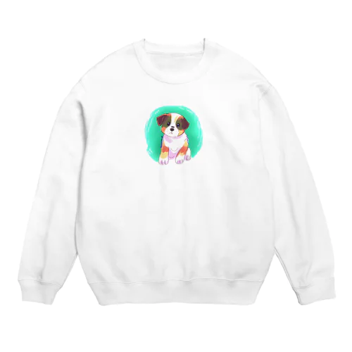 アニメ風な可愛らしい犬のイラストグッズ Crew Neck Sweatshirt