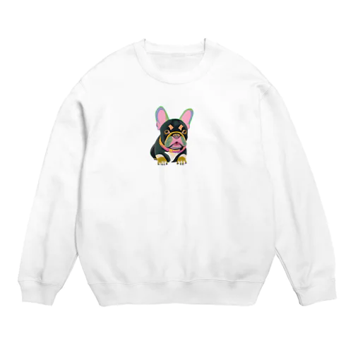 フレンチブルドッグ　クロちゃん Crew Neck Sweatshirt