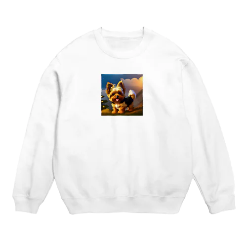 可愛いヨークシャーテリアのアイテム Crew Neck Sweatshirt