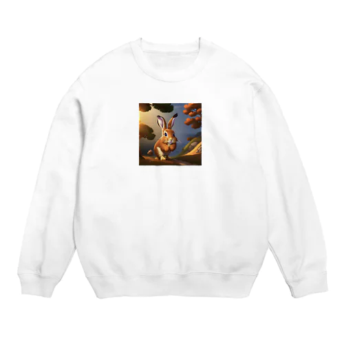 うさぎとリス Crew Neck Sweatshirt