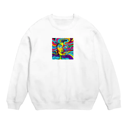 靡かれる女性 Crew Neck Sweatshirt