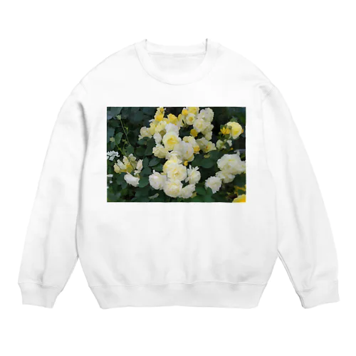 黄色い薔薇の花 Crew Neck Sweatshirt