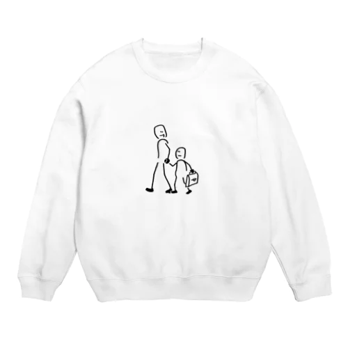 親子手つなぎデートくん Crew Neck Sweatshirt