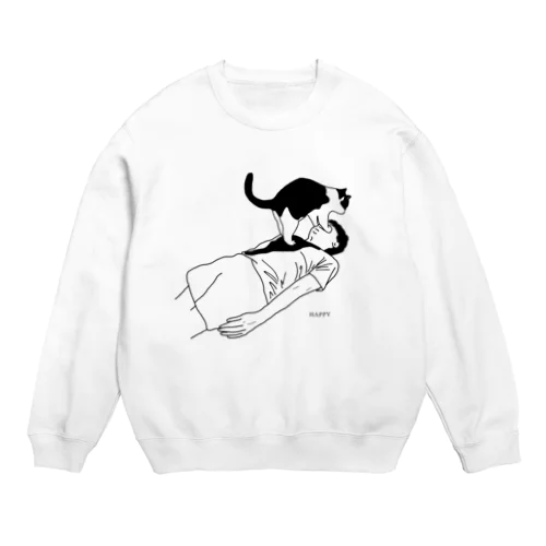 猫吸い Crew Neck Sweatshirt