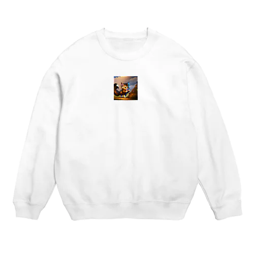 威嚇したのに可愛い子猫 Crew Neck Sweatshirt