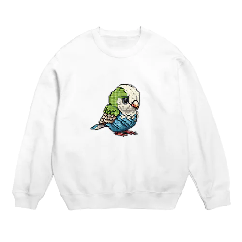 ドット絵のインコ２ Crew Neck Sweatshirt