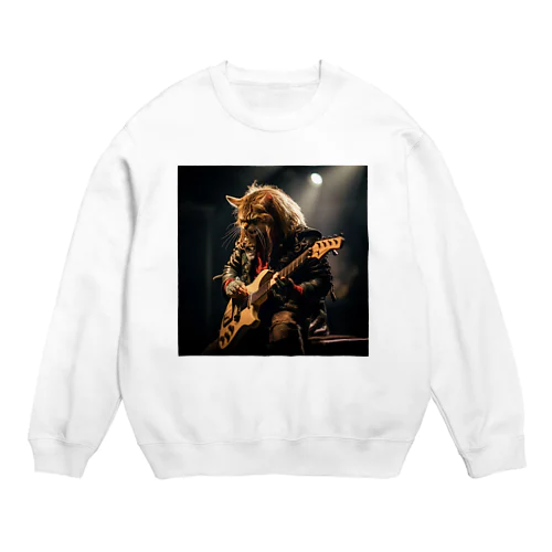 RockなCat 猫ギターバージョン2 Crew Neck Sweatshirt