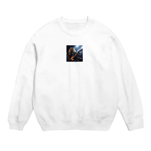 RockなCat ギターバージョン3 Crew Neck Sweatshirt