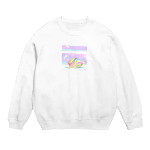 虹のカタツムリ Crew Neck Sweatshirt