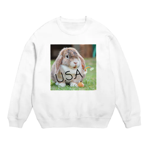 ウサギデザイン Crew Neck Sweatshirt