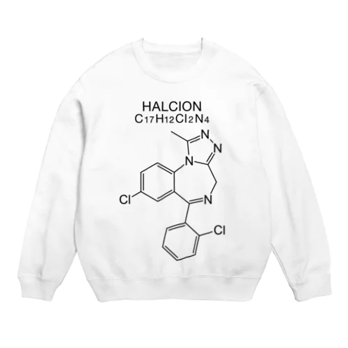 HALCION C17H12Cl2N4-ハルシオン-(Triazolam-トリアゾラム-) Crew Neck Sweatshirt