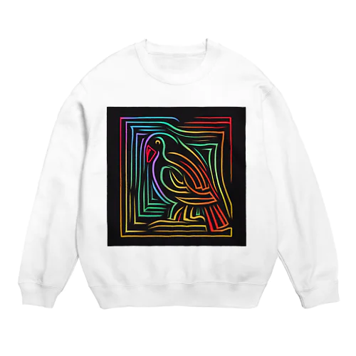 ナスカの地上絵「オウム」インスパイア03 Crew Neck Sweatshirt