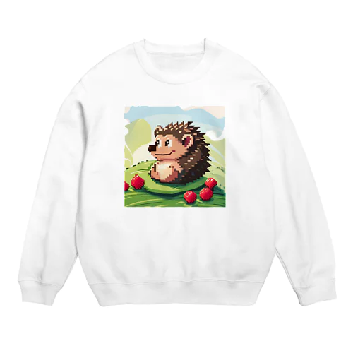 ピクニックをするハリネズミ Crew Neck Sweatshirt