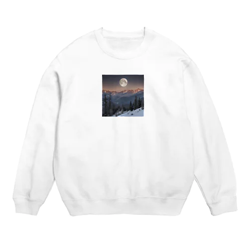 山から昇る月 Crew Neck Sweatshirt