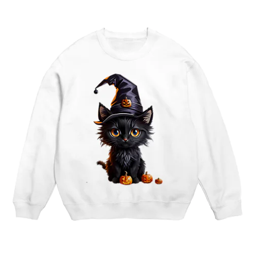 魔女っ子ねこ Crew Neck Sweatshirt