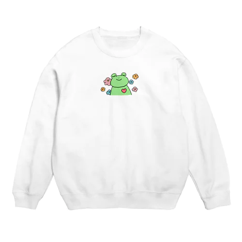 愛と癒しのかえるくん Crew Neck Sweatshirt