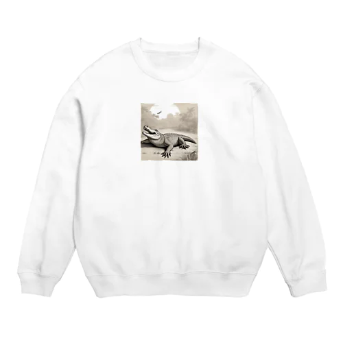 ジャングルのワニ Crew Neck Sweatshirt