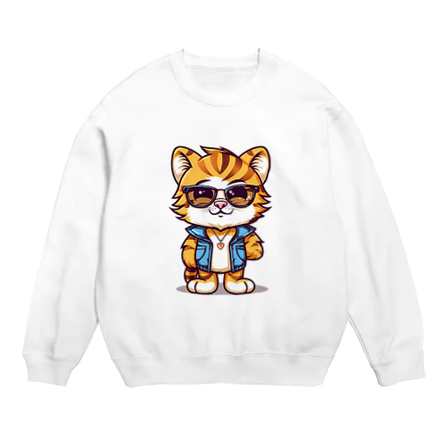 ベストを着たトラ Crew Neck Sweatshirt