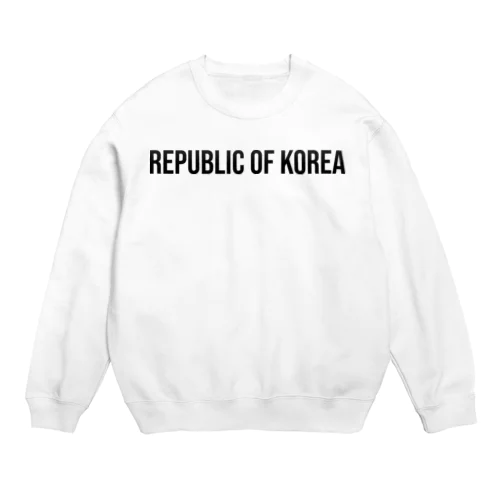 韓国 ロゴブラック Crew Neck Sweatshirt