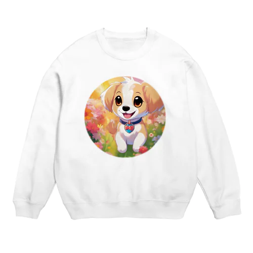 ほっこり子犬 Crew Neck Sweatshirt