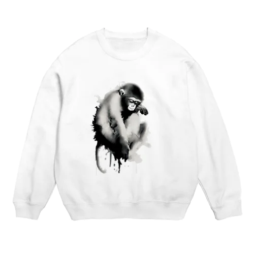 水墨画シリーズ　猿 Crew Neck Sweatshirt