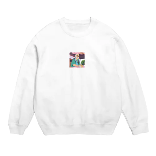 休日のおじいちゃん Crew Neck Sweatshirt