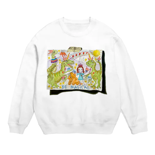 恐竜と女の子　BE MAGICAL Crew Neck Sweatshirt